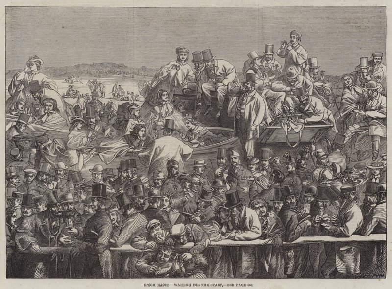 Epsom Races, venter på starten (gravering) av English School