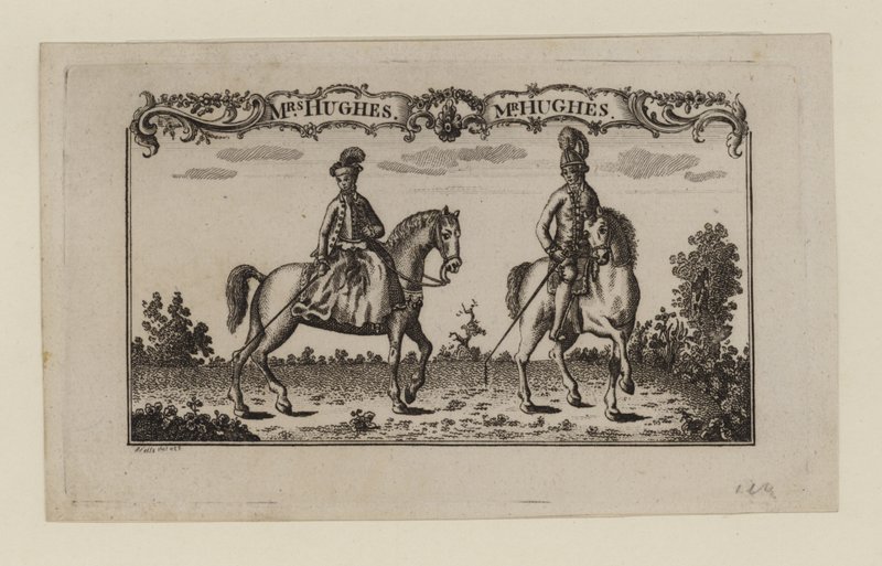 Equestrian Entertainers, Mrs Hughes og Mr Hughes, trade card av English School
