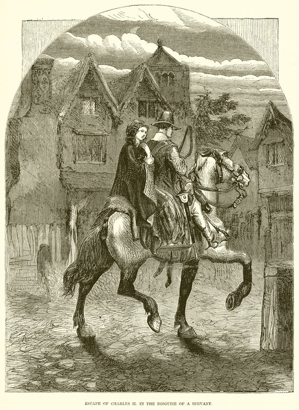 Rømning av Charles II. i en tjeners forkledning av English School