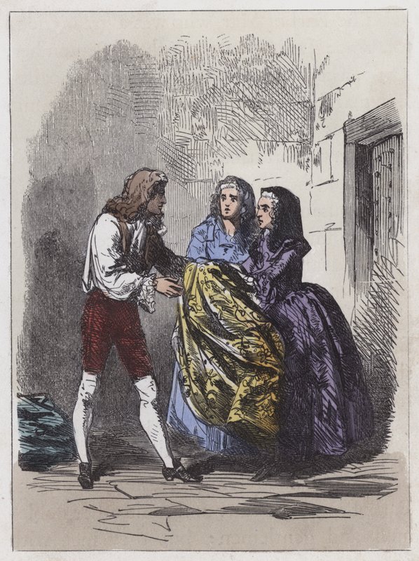 Escape of the Earl of Nithsdale (farget gravering) av English School