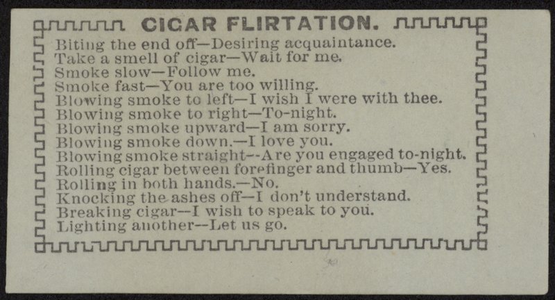 Eskortekort med tittelen Cigar Flirtation av English School