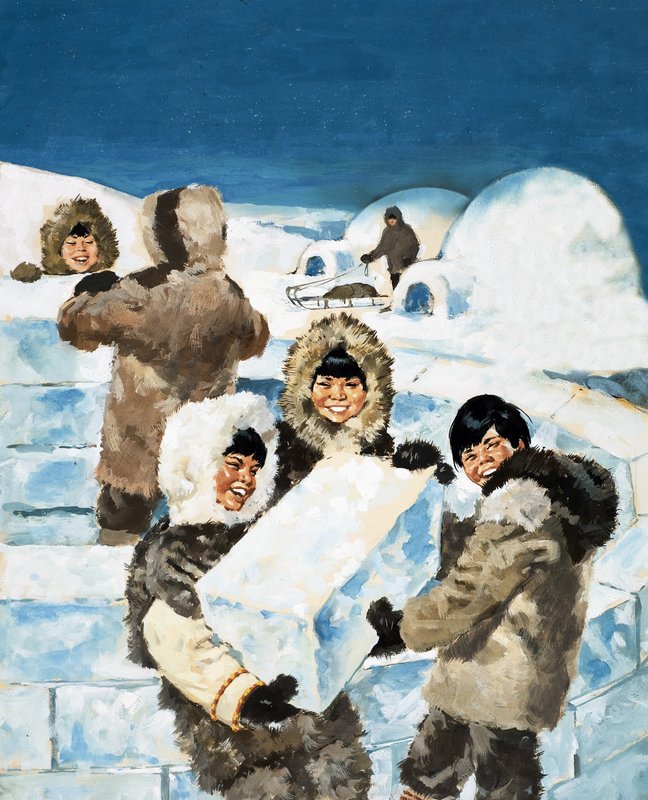 Eskimo Boys bygger en iglo av English School
