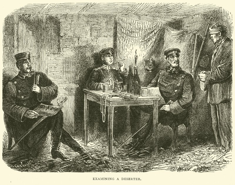 Undersøker en desertør, februar 1871 av English School