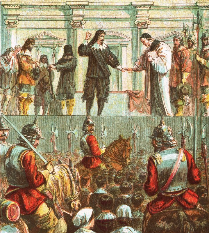Henrettelse av Charles I av English School