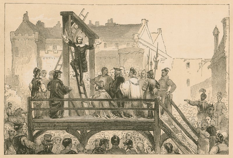 Henrettelse av James Renwick i Edinburgh, 1688 av English School