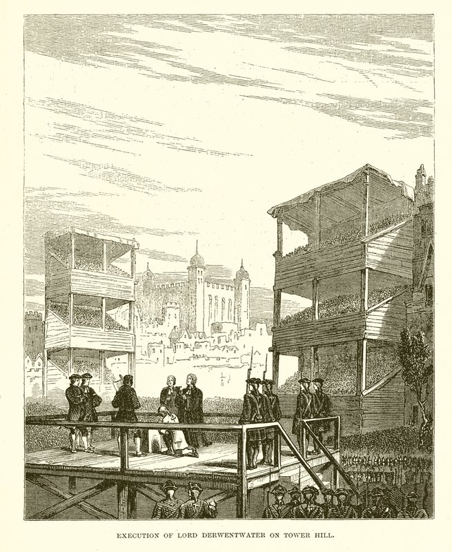 Henrettelse av Lord Derwentwater på Tower Hill av English School