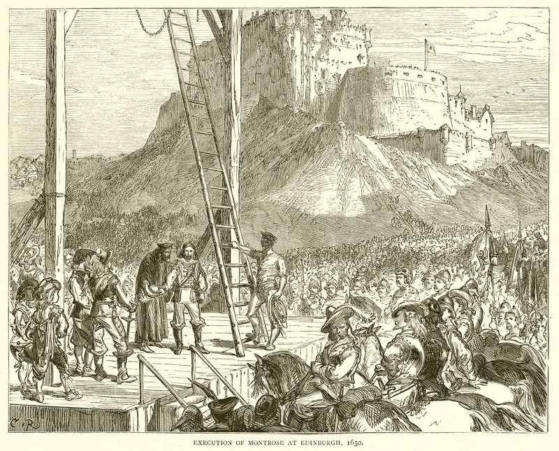 Henrettelse av Montrose i Edinburgh, 1650 av English School