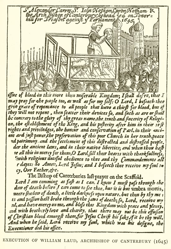 Henrettelse av William Laud, erkebiskop av Canterbury (1645) av English School