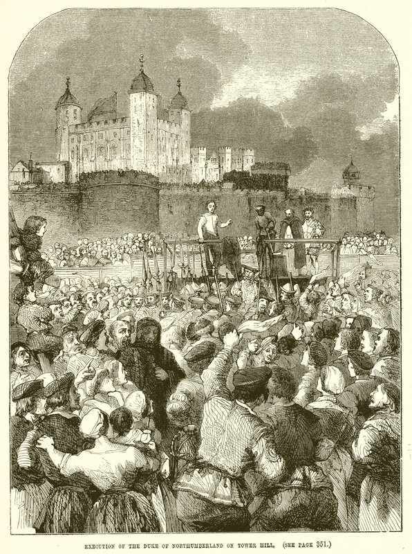 Henrettelse av hertugen av Northumberland på Tower Hill av English School