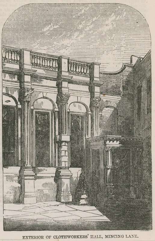 Eksteriør av Clothworkers Hall, Mincing Lane, London av English School