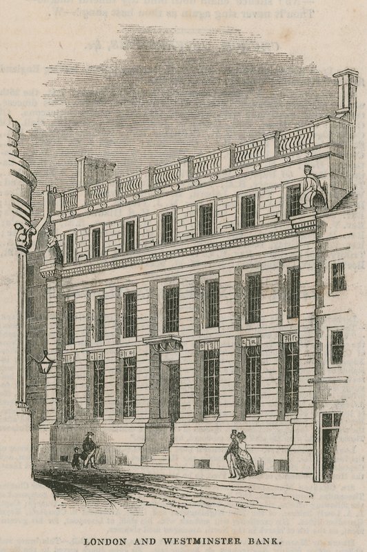 Eksteriør av London og Westminster Bank av English School