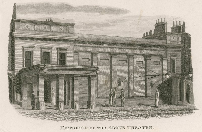 Eksteriør av Regency Theatre, Tottenham Street, Tottenham Court Road, London av English School