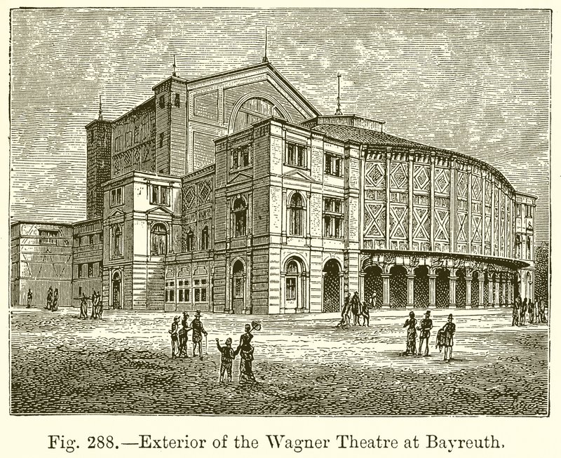 Eksteriør av Wagner-teatret i Bayreuth av English School