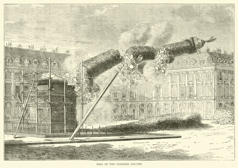Fall of the Vendome Column, april 1871 av English School