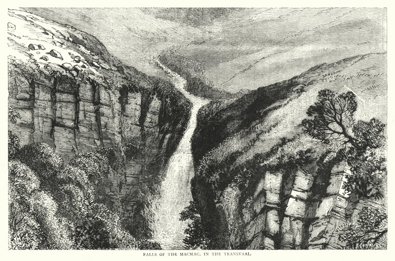 Falls of the Macmac, i Transvaal (gravering) av English School
