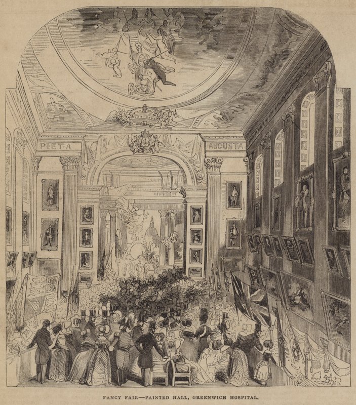 Fancy Fair, Painted Hall, Greenwich Hospital (gravering) av English School