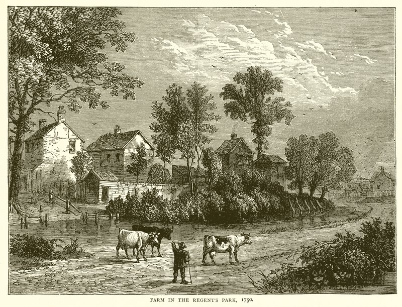 Gård i Regents Park, 1750 av English School