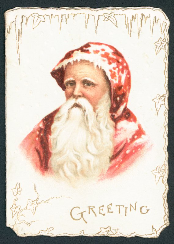 Julenissen, julekort av English School