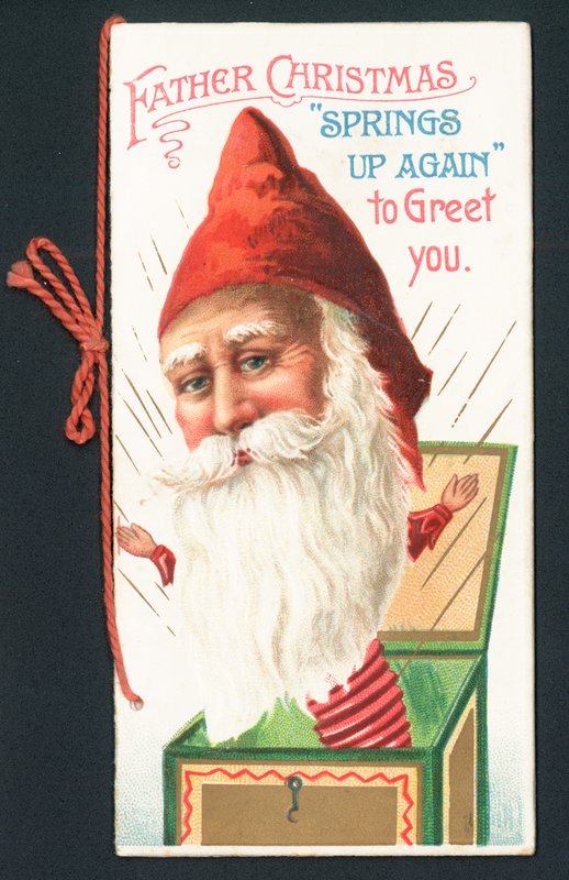 Father Christmas Jack-In-The-Box, julekort av English School