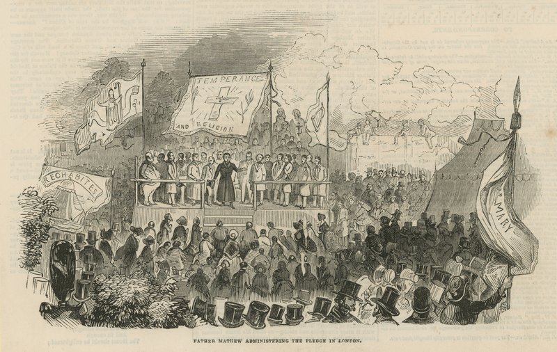 Far Theobald Mathew administrerer løftet i London av English School