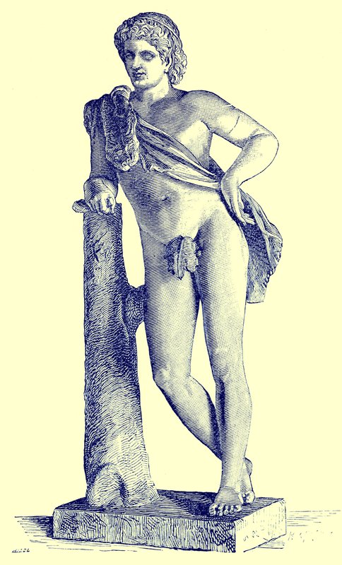 Faun of Praxiteles, illustrasjon fra History of Rome av Victor Duruy, utgitt 1884 (digitalt forbedret bilde) av English School