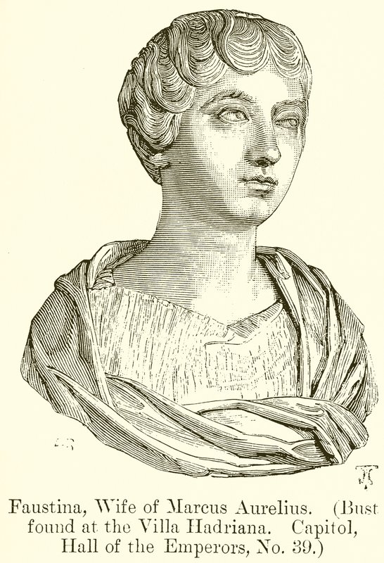Faustina, kona til Marcus Aurelius. (Byste funnet på Villa Hadriana. Capitol, Hall of the Emperors, nr. 39) av English School