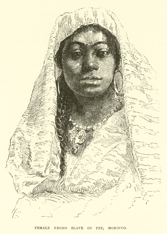 Kvinnelig negerslave fra Fez, Marokko (gravering) av English School