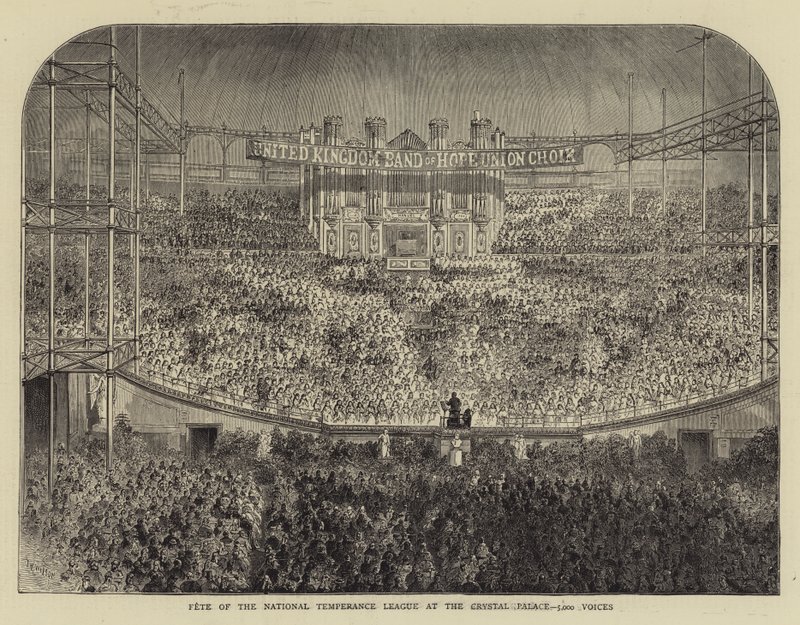Fete of the National Temperance League på Crystal Palace, 5000 Voices (gravering) av English School