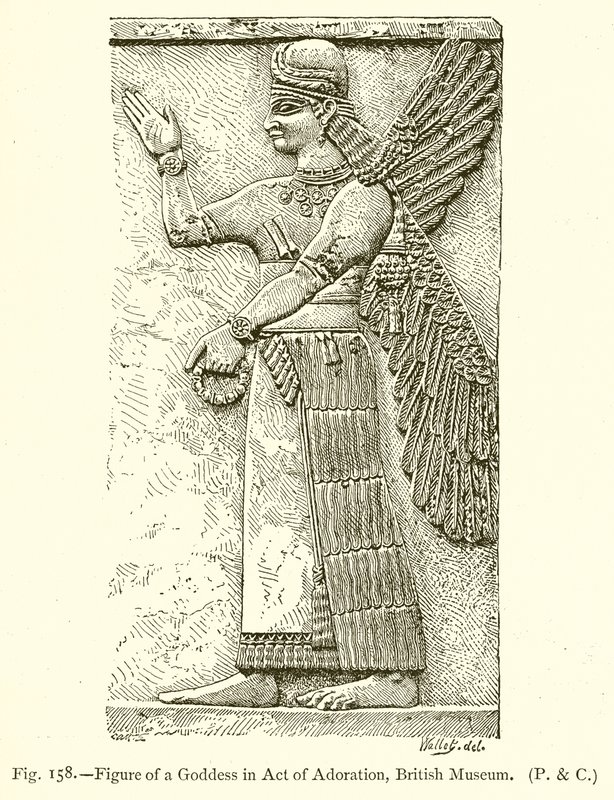 Figur av en gudinne i handling av tilbedelse, British Museum av English School
