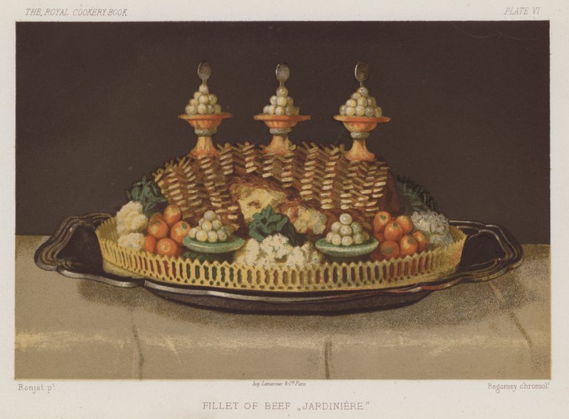 Bifffilet "Jardiniere" (chromolitho) av English School