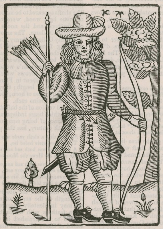 Finsbury archers-billett for skytingen i 1676 av English School