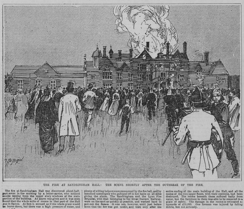 Fire at Sandringham, Norfolk av English School