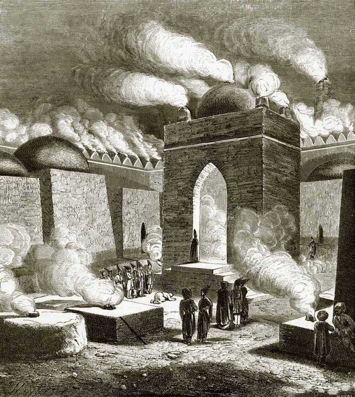 Branntempel nær Baku av English School