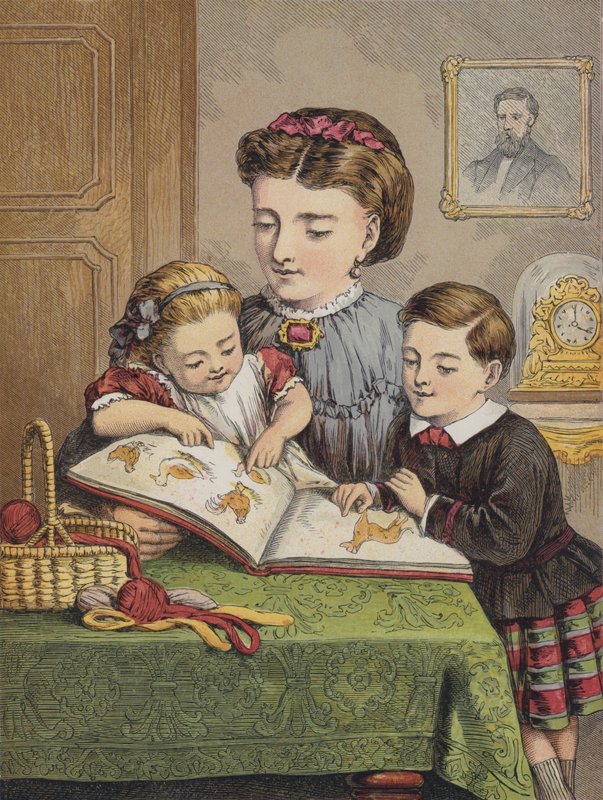 Første leksjoner i lesing (farge litho) av English School