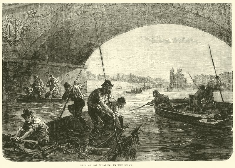 Fiske etter våpen i Seinen, april 1871 av English School