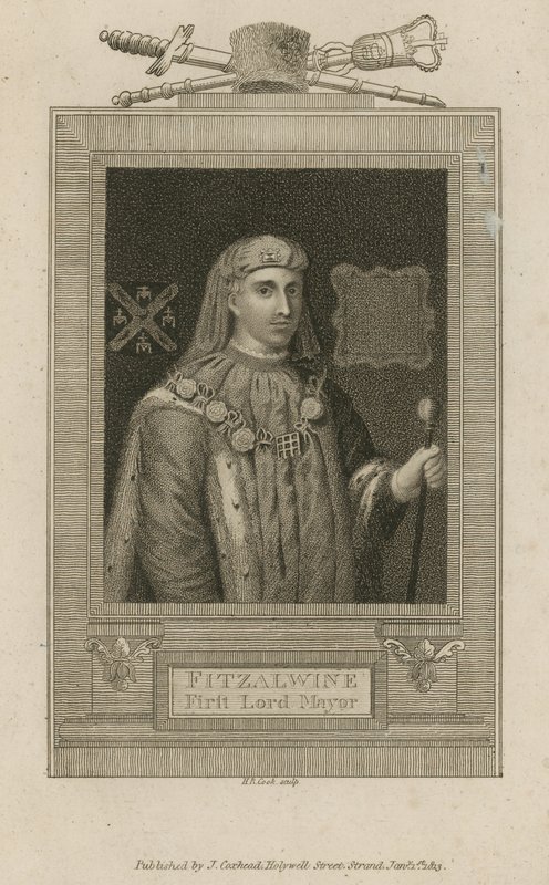 Fitzalwine, første Lord Mayor of London av English School