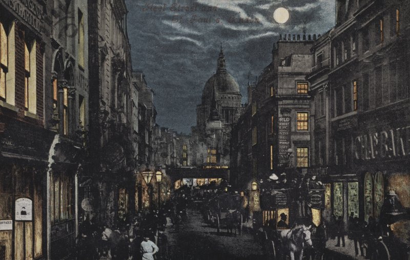 Fleet Street og St Pauls, London av English School