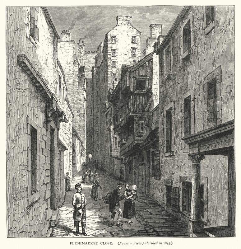 Fleshmarket Close (gravering) av English School
