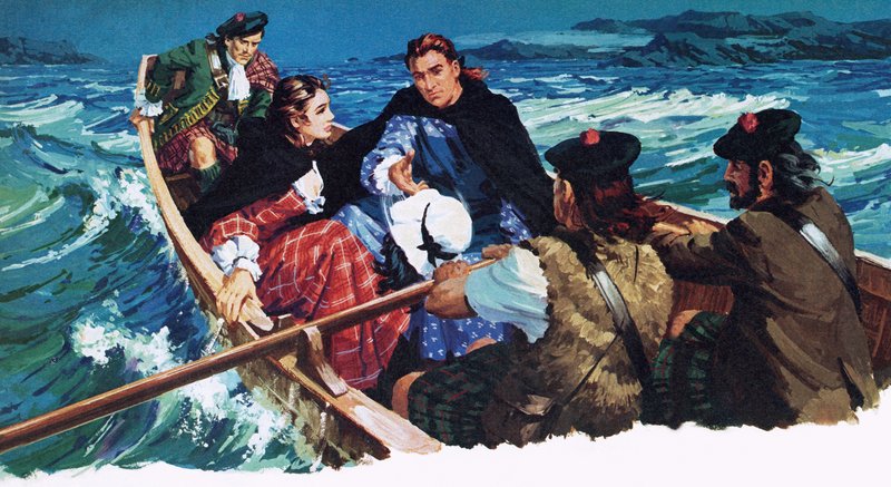 Flora Macdonald fører Young Pretender i sikkerhet av English School