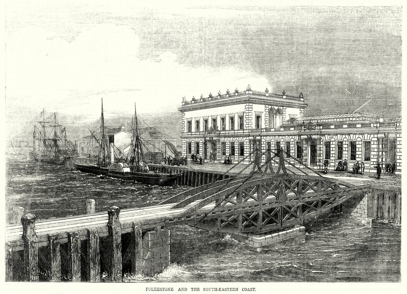 Folkestone og sør-østkysten (gravering) av English School