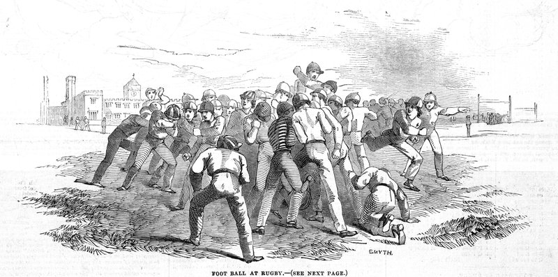 Football at Rugby, fra The Illustrated London News, 20. desember 1845 av English School