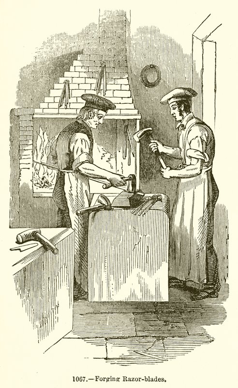 Smiing av barberblader av English School