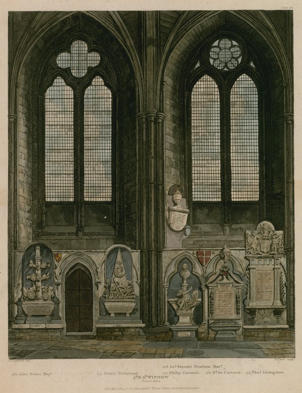 Fjerde og femte vindu, North Aisle, Westminster Abbey, London av English School