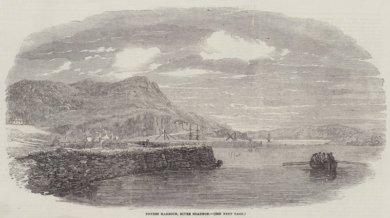 Foynes havn, elven Shannon (gravering) av English School