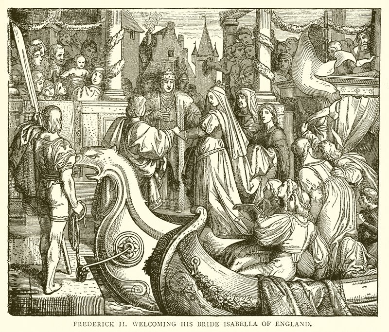 Frederick II ønsker sin brud Isabella av England velkommen av English School