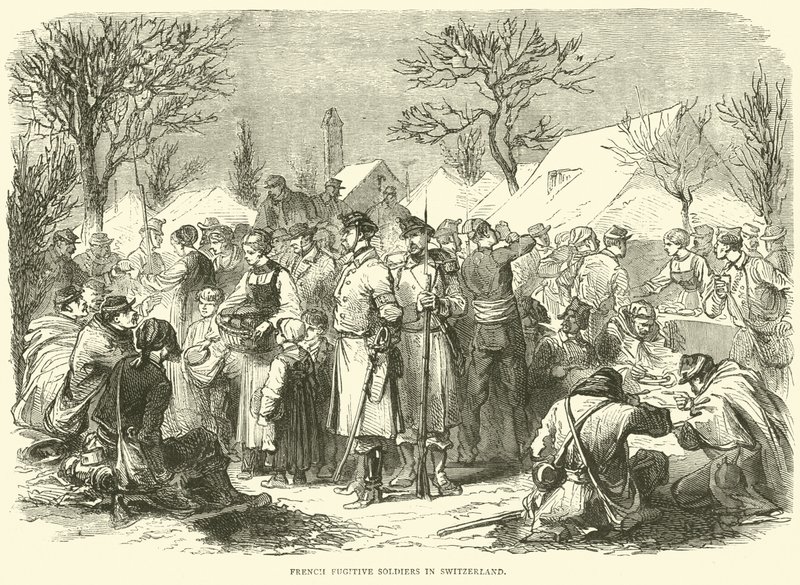 Franske flyktende soldater i Sveits, november 1870 av English School