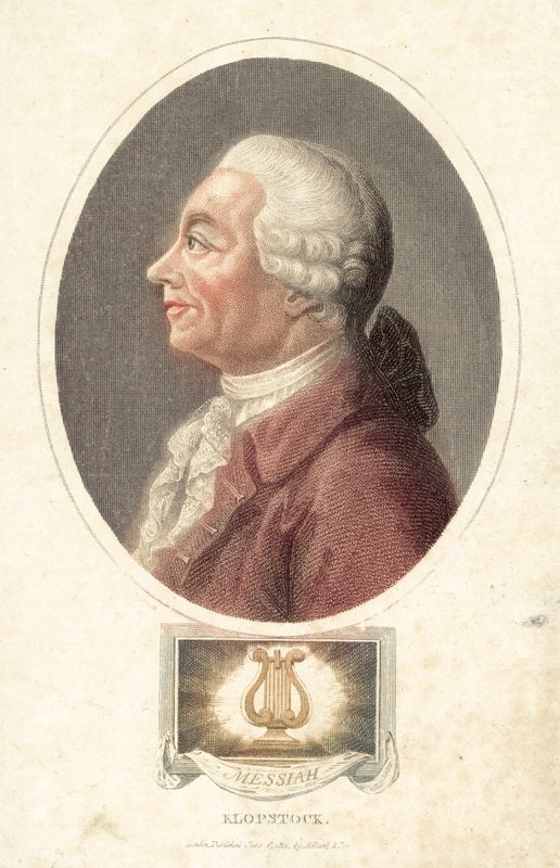 Friedrich Gottlieb Klopstock , tysk poet (farget gravering) av English School