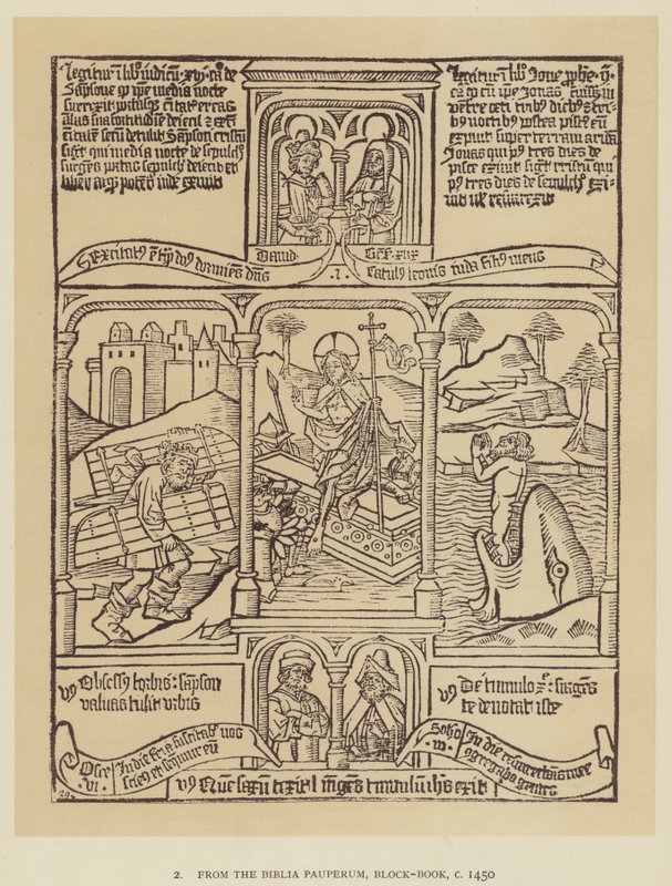 Fra Biblia pauperum, Block-Book, c 1450 (litho) av English School