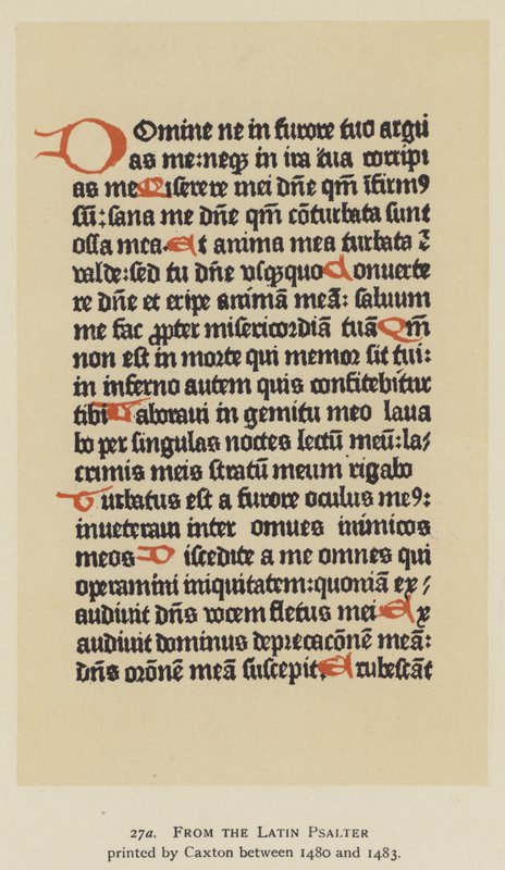 Fra det latinske salteret trykt av Caxton mellom 1480 og 1483 (lito) av English School
