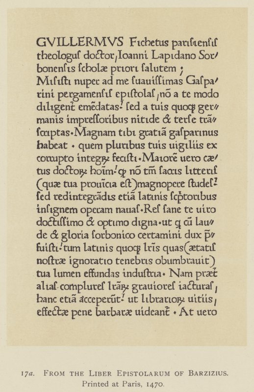 Fra Barzizius' brev, trykt i Paris av English School